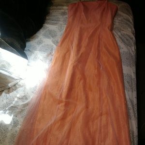 Coral and Peach prom dress
